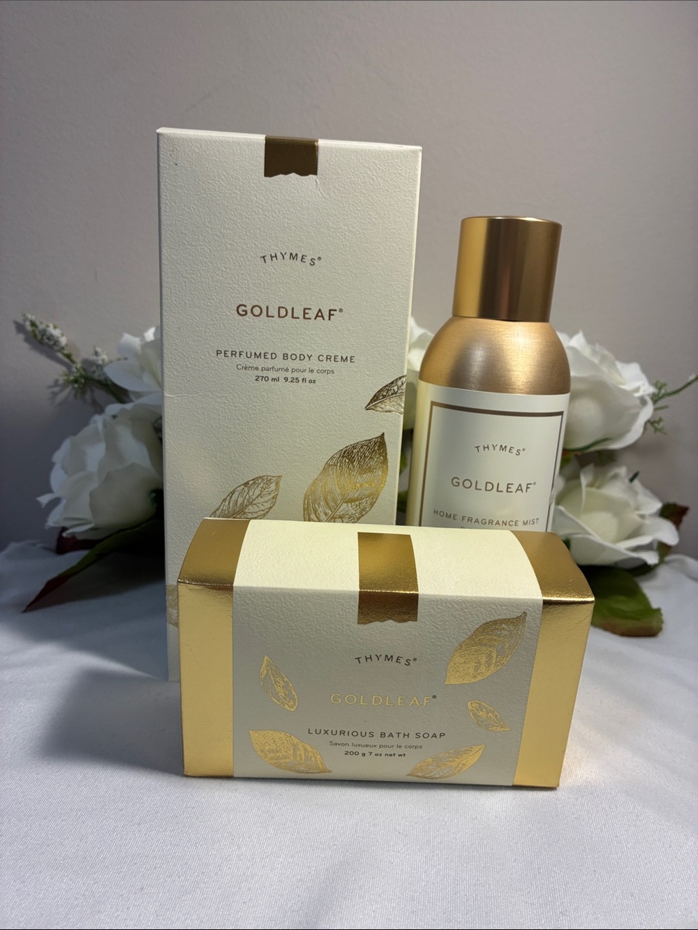 Thymes Goldleaf Perfumed Body Creme & Fragrance - Gold